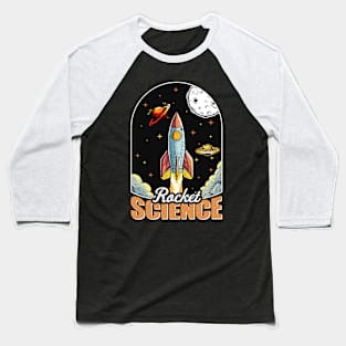 Space Exploration: Rocket Launch Illustration Baseball T-Shirt